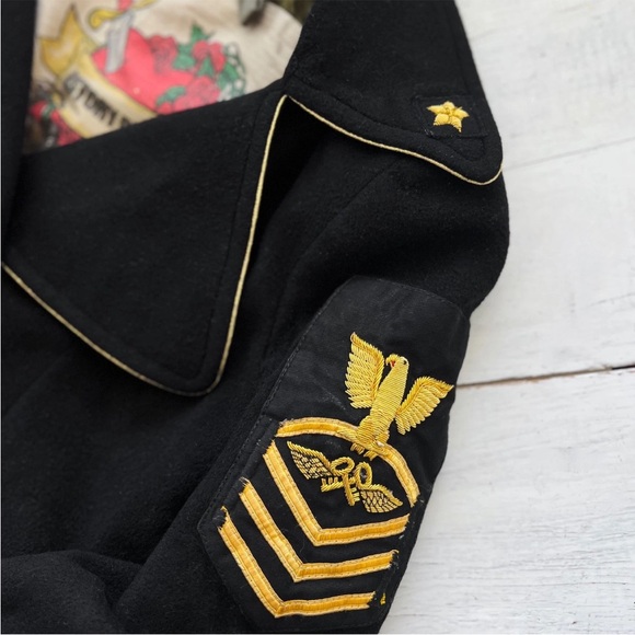 History Repeats Women’s Military Wool Coat sz 42 Black Gold Eagle Italy $830 HR - Picture 13 of 15